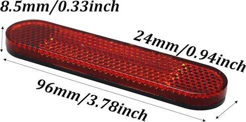 2Pcs 3.78 Inch Red Oval Reflector Stickers, Self-Adhesive Safety Reflectors for Trailers, Trucks, Motorcycles, Bicycles, Cars, Caravans, Boats in Saudi Arabia