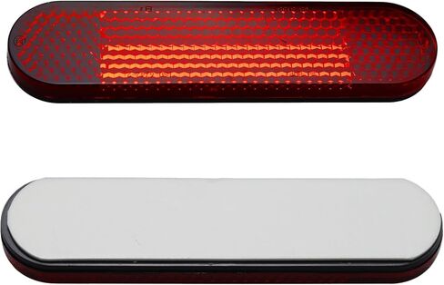 2Pcs 3.78 Inch Red Oval Reflector Stickers, Self-Adhesive Safety Reflectors for Trailers, Trucks, Motorcycles, Bicycles, Cars, Caravans, Boats in Saudi Arabia