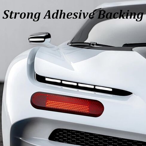2Pcs 3.78 Inch Red Oval Reflector Stickers, Self-Adhesive Safety Reflectors for Trailers, Trucks, Motorcycles, Bicycles, Cars, Caravans, Boats in Saudi Arabia