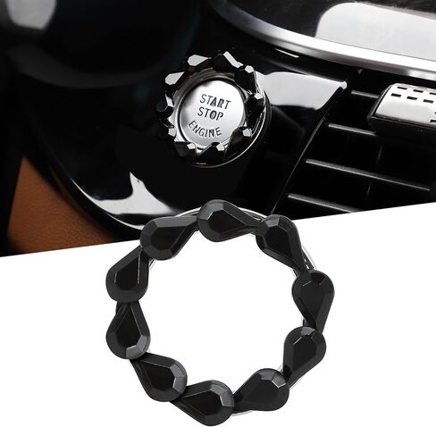 TOMALL Bling Car Engine Start Button Cover Bling Interior Crystal Push Start Button Ring Cap Sparkly Teardrop Gem Ignition Ring Rhinestone Engine Start Stop Trim Decorations Universal for Car (Purple) in Saudi Arabia