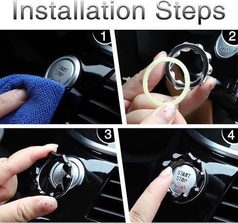TOMALL Bling Car Engine Start Button Cover Bling Interior Crystal Push Start Button Ring Cap Sparkly Teardrop Gem Ignition Ring Rhinestone Engine Start Stop Trim Decorations Universal for Car (Purple) in Saudi Arabia