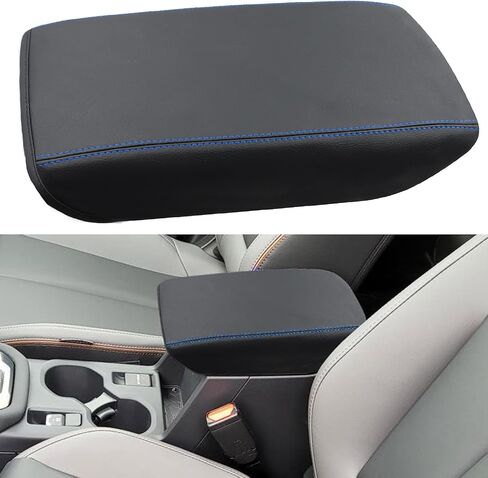 Center Console Armrest Cover for Subaru Forester Accessories 2025, Arm Rest Box Protective Cover, Armrest Lid Leather Cover, Custom Armrest Interior, Middle Console Cover (1pc, Blue Stitches) in Saudi Arabia