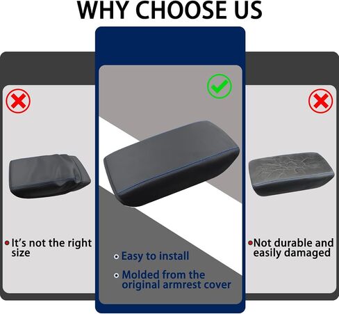 Center Console Armrest Cover for Subaru Forester Accessories 2025, Arm Rest Box Protective Cover, Armrest Lid Leather Cover, Custom Armrest Interior, Middle Console Cover (1pc, Blue Stitches) in Saudi Arabia