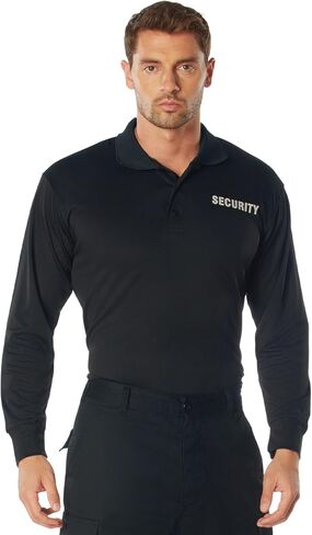 Rothco Moisture Wicking Long Sleeve Security Polo, Black - L in Saudi Arabia