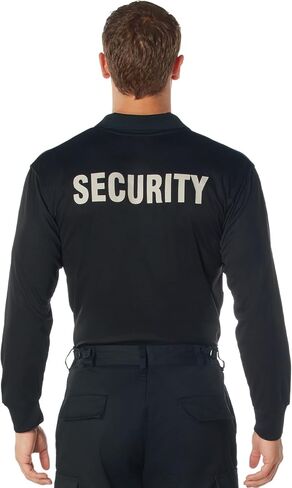 Rothco Moisture Wicking Long Sleeve Security Polo, Black - L in Saudi Arabia