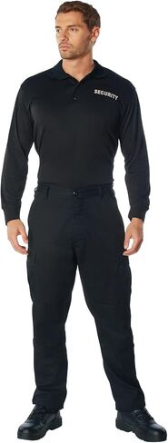 Rothco Moisture Wicking Long Sleeve Security Polo, Black - L in Saudi Arabia