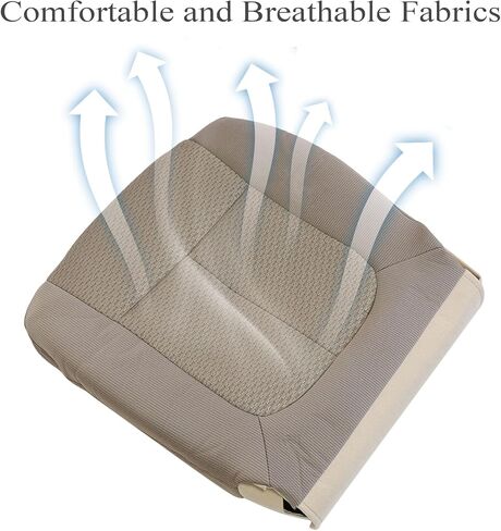 Driver Side Bottom Seat Cover Adobe Tan #MA or UA or MW or FW Cloth Left Compatible with Ford F150 Lariat Single-Cab Super Crew Crew-Cab 2011 2012 2013 2014 in Kuwait