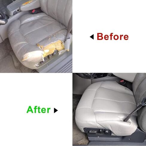 Secosautoparts السائق السائق السفلي البديل غطاء المقعد الجلدي بيوتر الرمادي #122 922 متوافق مع تشيفي سيلفرادو تاهو سوبربان GMC Sierra 1500 2500 3500 1999 2000 2001 2002 in Kuwait