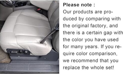 Secosautoparts السائق السائق السفلي البديل غطاء المقعد الجلدي بيوتر الرمادي #122 922 متوافق مع تشيفي سيلفرادو تاهو سوبربان GMC Sierra 1500 2500 3500 1999 2000 2001 2002 in Kuwait