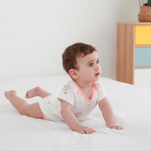 LAT 3 Pcs Baby Footie Pajamas，Infant Girls Boys One-Piece Footies Sleeper Newborn Cotton Sleepwear Outfits,zipper design in Saudi Arabia