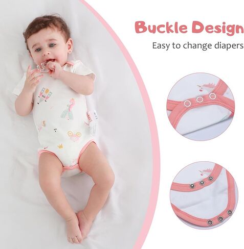 LAT 3 Pcs Baby Footie Pajamas，Infant Girls Boys One-Piece Footies Sleeper Newborn Cotton Sleepwear Outfits,zipper design in Saudi Arabia