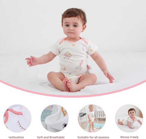 LAT 3 Pcs Baby Footie Pajamas，Infant Girls Boys One-Piece Footies Sleeper Newborn Cotton Sleepwear Outfits,zipper design in Saudi Arabia