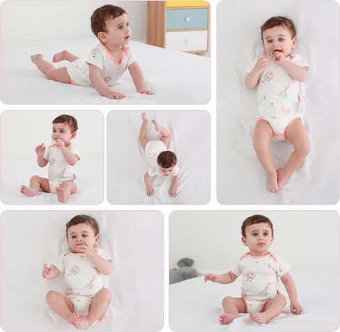 LAT 3 Pcs Baby Footie Pajamas，Infant Girls Boys One-Piece Footies Sleeper Newborn Cotton Sleepwear Outfits,zipper design in Saudi Arabia
