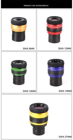 JUIYU Telescope Accessory Set 70 Degree Super Wide-Angle High Achromatic 1.25 Inch Metal Eyepiece Professional Telescope Accessories Telescope Camera (Color : 19mm) in Saudi Arabia