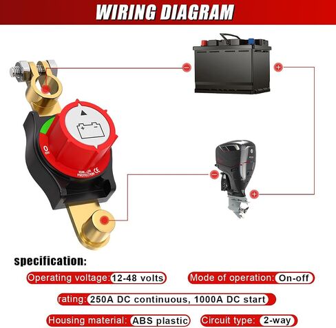 Top Post Batter Batchonction Switch Master Switch ، 12-48V مفتاح قطع البطارية الشاق ، مفاتيح مفاتيح قتل الطاقة مغلقة للسيارة ، ATV ، RV ، بطاريات القوارب والسيارات (TOP POST) in Kuwait