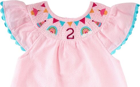 Mud Pie Girls Smocked Birthday Dress, Pink, 24 Months/2 Toddler in Saudi Arabia
