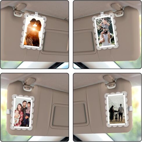 2PCS CAR SUN SUN VILEDOR ، حامل صورة أكريليك ، إطار صورة ، إطار صورة مغناطيسية ، مقطع ، حامل صورة ، إكسسوارات عرض صورة لمعظم أقنعة السيارات in Kuwait