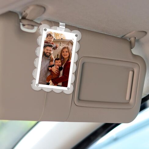 2PCS CAR SUN SUN VILEDOR ، حامل صورة أكريليك ، إطار صورة ، إطار صورة مغناطيسية ، مقطع ، حامل صورة ، إكسسوارات عرض صورة لمعظم أقنعة السيارات in Kuwait