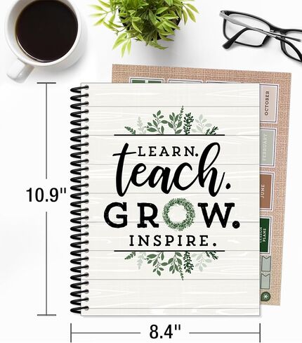 Carson Dellosa Celebrate Learning Teacher Planner, 8" x 11" Undated Teacher Planner With Planner Stickers, Colorful Dot Teacher Planners and Lesson Planner for Classroom Organization in Saudi Arabia
