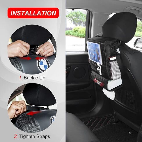 Car Organizer Storage, Car Tissue Holder, Cooler Bag with Phone iPad Holder, Backseat Watertight Insulated Food Pocket, Seat Back Container, Upgraded Style in Saudi Arabia