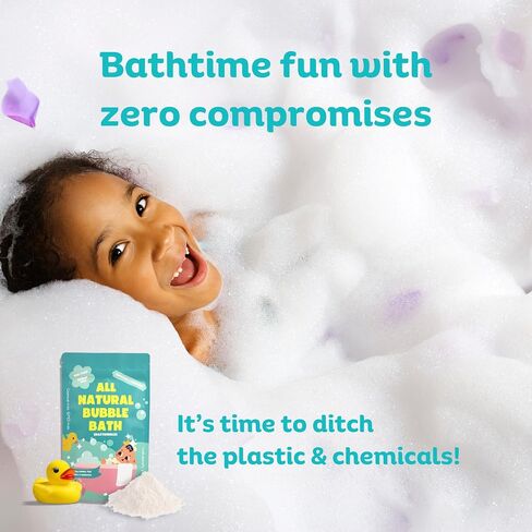 CrazyBubbles All Natural Bubble Bath for Kids & Baby, Hypoallergenic Bubble Bath Kids with Sensitive Skin, Gentle Eczema Safe Baby Essentials, Unscented Powder Mix with Colloidal Oats, Up to 30 Baths in Saudi Arabia