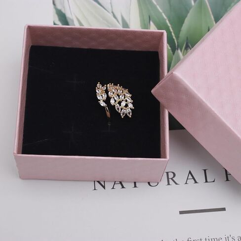 18K Gold Plated Cubiz Zirconia Wedding Engagement Wide Adjustable Band Ring for Women in Kuwait