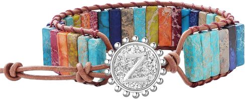 Initial Bracelets for Women, Chakra Bracelets for Women with Stones Bead Bracelet Women Men Boho Friendship Bracelets in Saudi Arabia