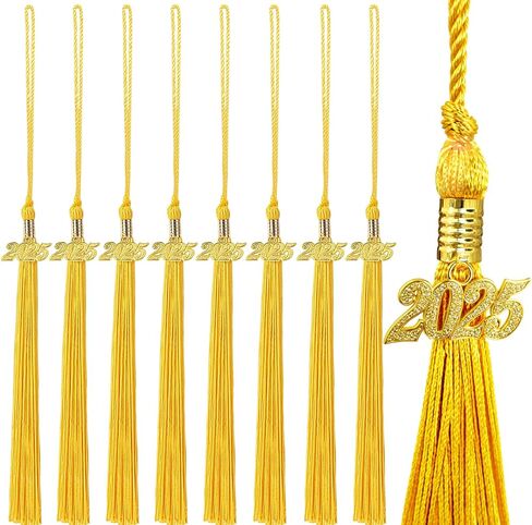 20Pcs Gold Graduation Tassels Academic Grad Cap Hat Tassel with 2025 Gold Charm for 2025 Graduation Ceremonies Accessories in Saudi Arabia