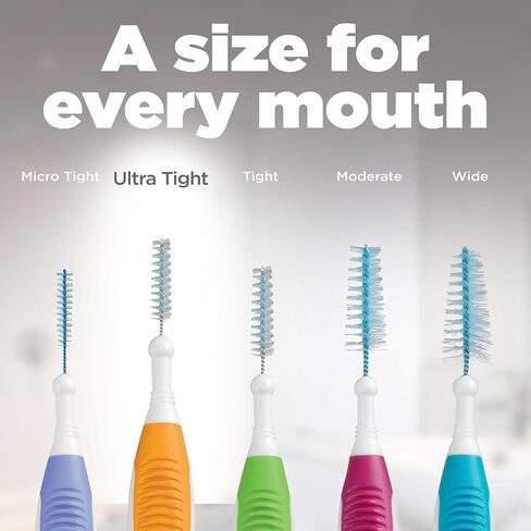 الوصول إلى فرشاة بين الأسنان ضيقة للغاية 0.7 ملم | يزيل ما يصل إلى 30% المزيد من البلاك | مصمم خصيصًا لحماية اللثة، خالٍ من PFAS | 10 فرش in Kuwait