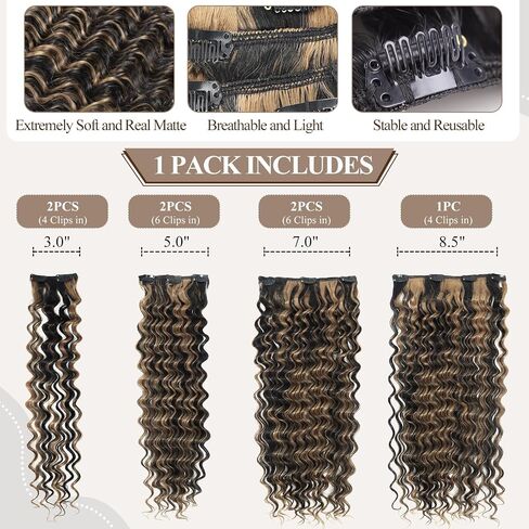 Clip in Hair Extensions 6pcs Clip ins Ash Blonde Highlight Bleach Blonde hair extensions Body Wavy Curly Hair Clip in Extensions Clip on Sew in Hair Synthetic for Women 20 inch, 230G/Set in Saudi Arabia