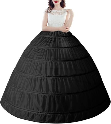 Mannice Full 6 Hoop Petticoat Skirt, Petticoats for Women Floor Length Crinoline Underskirt Petticoat Slip for Wedding in Saudi Arabia