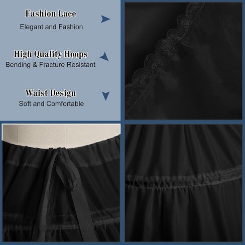 Mannice Full 6 Hoop Petticoat Skirt, Petticoats for Women Floor Length Crinoline Underskirt Petticoat Slip for Wedding in Saudi Arabia