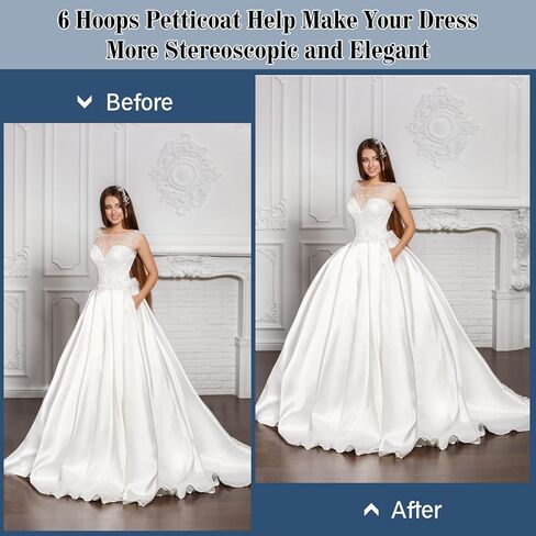 Mannice Full 6 Hoop Petticoat Skirt, Petticoats for Women Floor Length Crinoline Underskirt Petticoat Slip for Wedding in Saudi Arabia