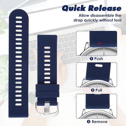 Silicone Watch Bands, Slim Watch Straps with Quick Release Waterproof Sport Watchbands for Men and Women in Kuwait