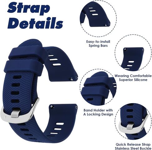 Silicone Watch Bands, Slim Watch Straps with Quick Release Waterproof Sport Watchbands for Men and Women in Kuwait