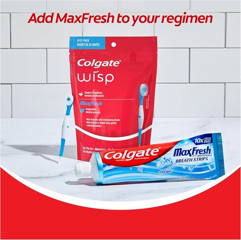 فرشاة أسنان صغيرة ويسب ماكس فريش للاستعمال مرة واحدة من كولجيت - نعناع - 24 قطعة (4 عبوات( in Kuwait