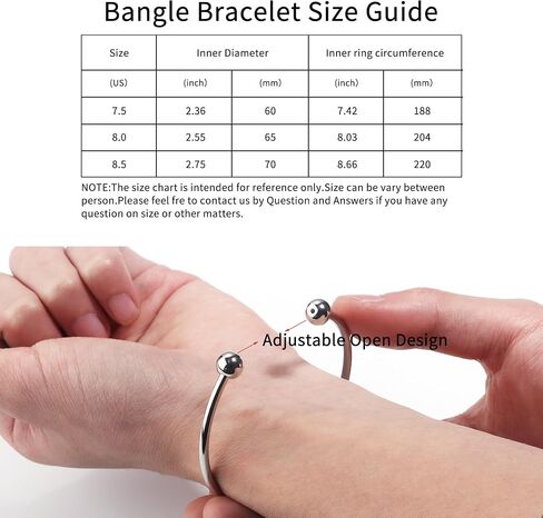 Stainless Steel Adjustable Bangle Bracelets for Women Gold/Silver/Rhodium Plated Simple Bangles Bracelets 3mm Stacking Open Cuff Bangles Set 2 Pcs/lot Gifts Jewelry in Kuwait