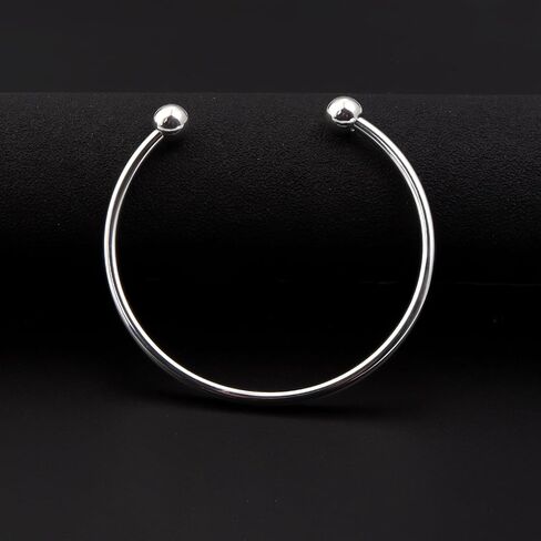 Stainless Steel Adjustable Bangle Bracelets for Women Gold/Silver/Rhodium Plated Simple Bangles Bracelets 3mm Stacking Open Cuff Bangles Set 2 Pcs/lot Gifts Jewelry in Kuwait