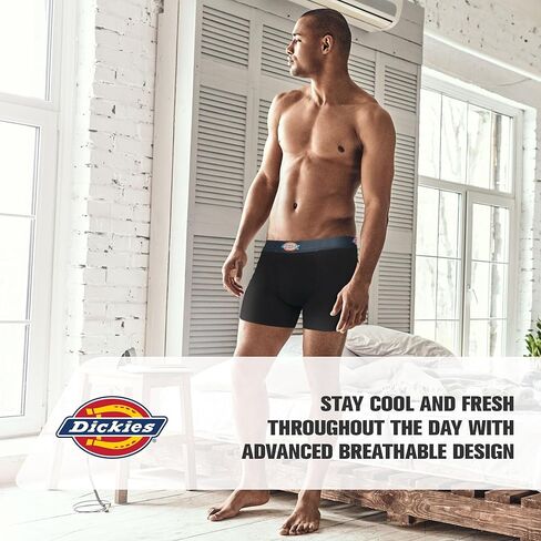 Dickies Mens Intelder 7 Pack Mens Boxer Boxer for Men Cotton Stretch in Saudi Arabia