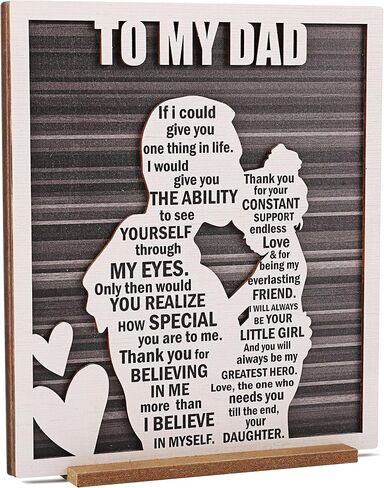 Birthday Gifts for Dad from Daughter, Easter Father’s Day Dad Gift from Daughter, Rustic Daddy and Daughter Hug Wood Sign, Papa Valentine’s, Christmas Gifts Ideas in Saudi Arabia