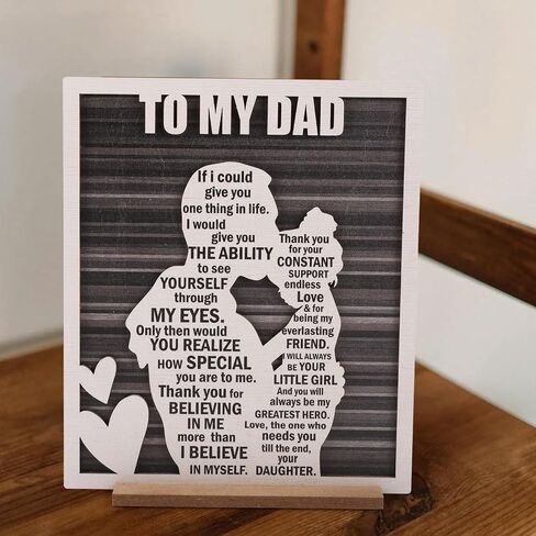 Birthday Gifts for Dad from Daughter, Easter Father’s Day Dad Gift from Daughter, Rustic Daddy and Daughter Hug Wood Sign, Papa Valentine’s, Christmas Gifts Ideas in Saudi Arabia