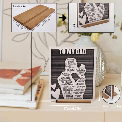 Birthday Gifts for Dad from Daughter, Easter Father’s Day Dad Gift from Daughter, Rustic Daddy and Daughter Hug Wood Sign, Papa Valentine’s, Christmas Gifts Ideas in Saudi Arabia