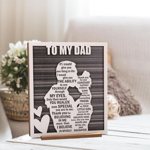 Birthday Gifts for Dad from Daughter, Easter Father’s Day Dad Gift from Daughter, Rustic Daddy and Daughter Hug Wood Sign, Papa Valentine’s, Christmas Gifts Ideas in Saudi Arabia