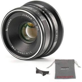 عدسات التركيز اليدوي 7artisans 25 ملم F1.8 APS-C لكاميرات سوني Emount مثل A7 A7II A7R A7RII A7S A7SII A6500 A6300 A6000 A5100 A5000 EX-3 NEX-3N NEX-3R NEX-F3K NEX-5 NEX-5N in Kuwait