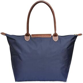Women Folding Shoulder Bag Water resistant Tote Bag Ideal for Travel Beach Bags Work Bag fits up to 15.6 inch (Blue, Medium)
