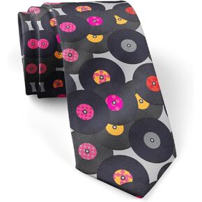 (سجلات الفينيل) أزياء Nevelty Necktie ، محادثة رقبة العلاقات الرائعة للحفلات والأحداث