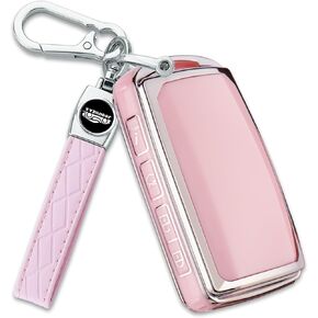 for Maz-da Key Fob Cover with Key Chain, Soft TPU Full Protection Car Key Case Compatible with Maz-da 3/6 CX-5 CX-9 CX-50 CX-60 CX-70 2019-2025, Key fob Cover for WAZSKE11D0, Gold
