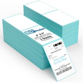 9527 Product Fanfold 4 x 6 Direct Thermal Labels White Perforated Shipping Labels,500 Labels per Stack,1 Stack