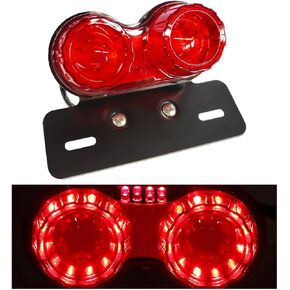40-LED 40W Motorcycle Tail Light, Integrated Running 40 LED Brake Stop Light with License Plate Bracket, Turn Signal Lamp Tail Light for Motorcycle Street Bike Cruiser (Red)