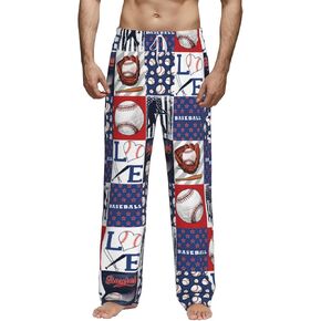 Men's Lounge Pants, Separate Bottoms with Pockets - Funny Pjs for Sleep & Lounging